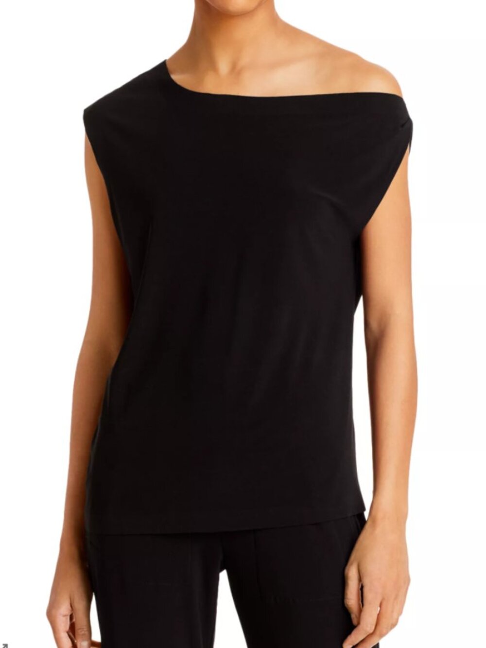 NORMAN KAMALI Black Drop Shoulder top Size S/36